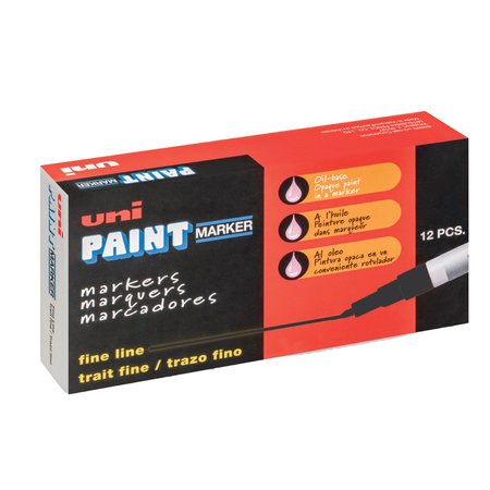 UNI-PAINT Permanent Marker, Fine Bullet Tip, Black 63701